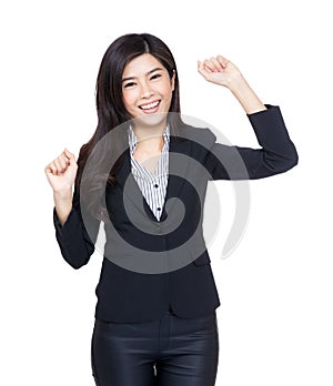 Cheerful asia business woman
