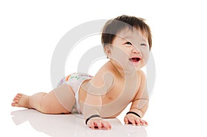 Cheerful asian baby