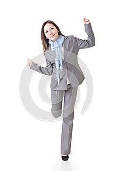 Cheerful Asian business woman