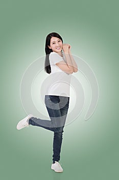 Cheerful Asian woman