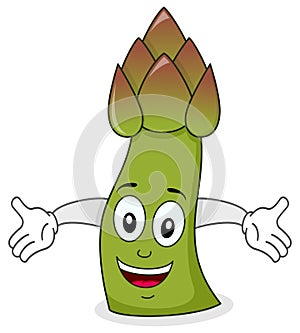 Cheerful Asparagus Cartoon Character