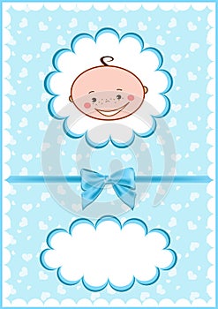 Cheerful blue babies card.