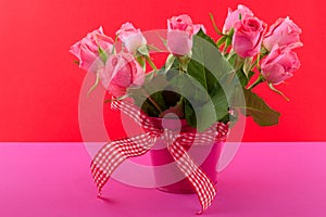 Cheerful bouquet pink roses