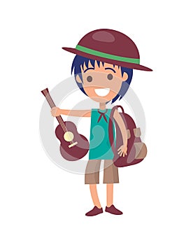 Cheerful Boy Scout Isolated Illustration on White