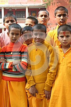 Cheerful boys in a group