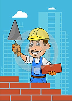 Cheerful builder .