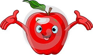 Cheerful Cartoon Apple character