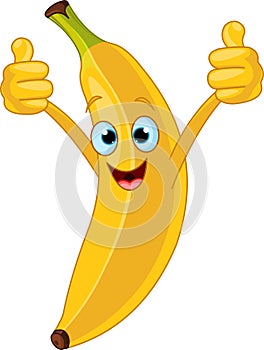 Cheerful Cartoon banana character