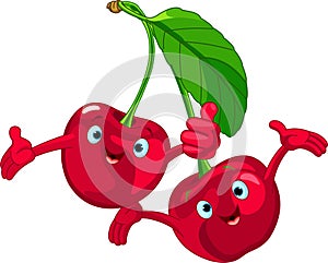 Cheerful Cartoon Cherries character