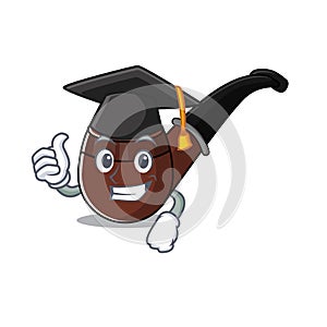 Cheerful cartoon the of graduation hat smoke pipe