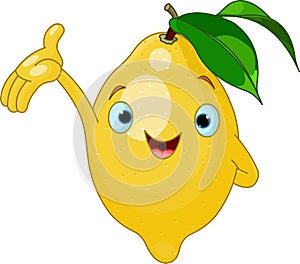 Cheerful Cartoon Lemon character