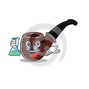 Cheerful cartoon the of professor smoke pipe