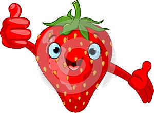 Cheerful Cartoon Strawberry character