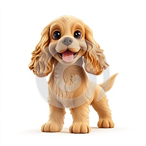 Adorable cartoon cocker spaniel puppy portrait photo