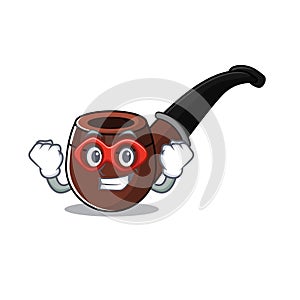 Cheerful cartoon the of super hero smoke pipe