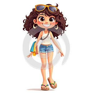 Cheerful character with summer vibes photo