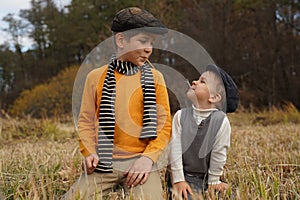 Cheerful children in nature. A life without smoking.