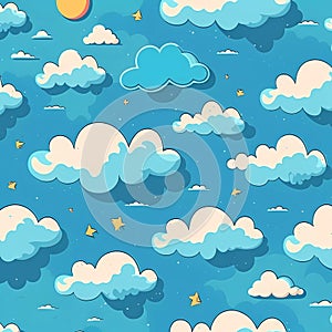 Cheerful cloud patterns: joy and lightness in every line.