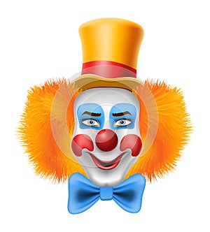 cheerful clown actor and circus character vector illustration