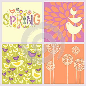 Cheerful coordinating retro Spring designs