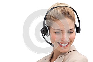 Cheerful customer service agent