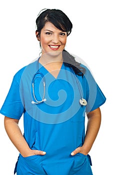 Cheerful doctor woman