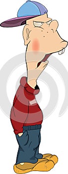 The cheerful drawn boy