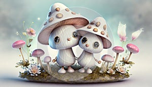 cheerful fairytale fantasy toadstools