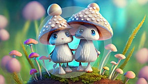 cheerful fairytale fantasy toadstools