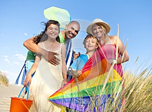 A Cheerful Family Bonding Outdoors