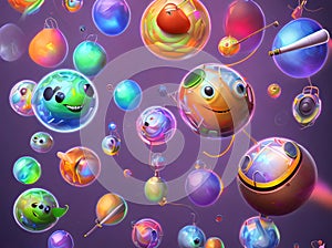 Cheerful Funny Balls, Generative AI Illustration
