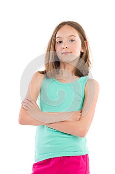 Cheerful girl with arms crossed