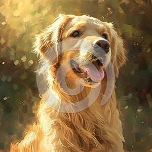 Cheerful golden retriever portrait