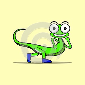 Cheerful green lizard