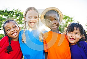 Cheerful Group of Children with Friendship