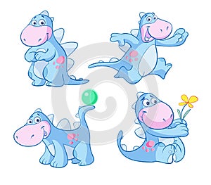 Cheerful happy dinosaur