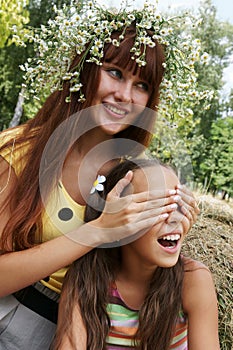 Cheerful happy girls