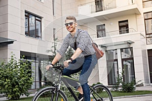 Cheerful happy man leading healthy lifestyle