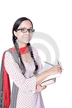 Cheerful Indian Rural College student