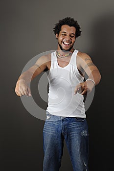 Cheerful latino man