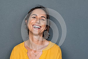 Cheerful mature woman smiling