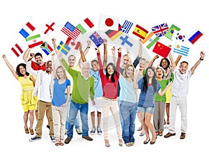 Cheerful Multi-Ethnic Cultural People Happiness Concept
