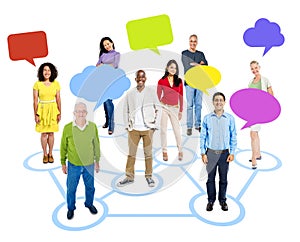 Cheerful Multi-Ethnic Group Of People Standing Individually