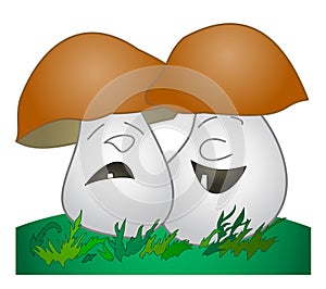 Cheerful mushroom, sad mushroom