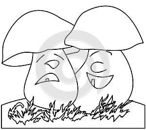 Cheerful mushroom, sad mushroom