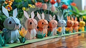 Cheerful Origami Bunnies Spring Into Joyful Easter Parade