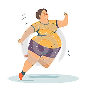 Cheerful overweight woman dancing joyfully, body positivity representation, plussize female active photo