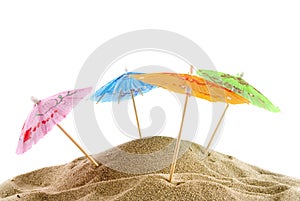 Cheerful parasols on the beach