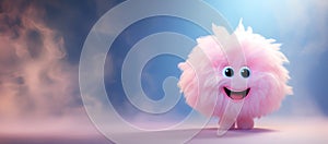 Cheerful pinky candy floss character