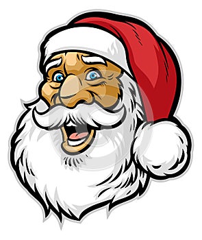 Cheerful santa claus head